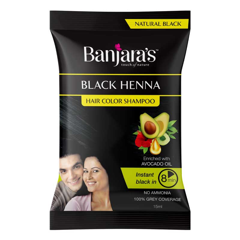 BANJARAS HAIR COLOUR SHAMP BLK 15ML