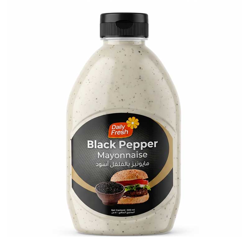 D/F MAYONNAISE SQUEEZY BLK PEP 500ML