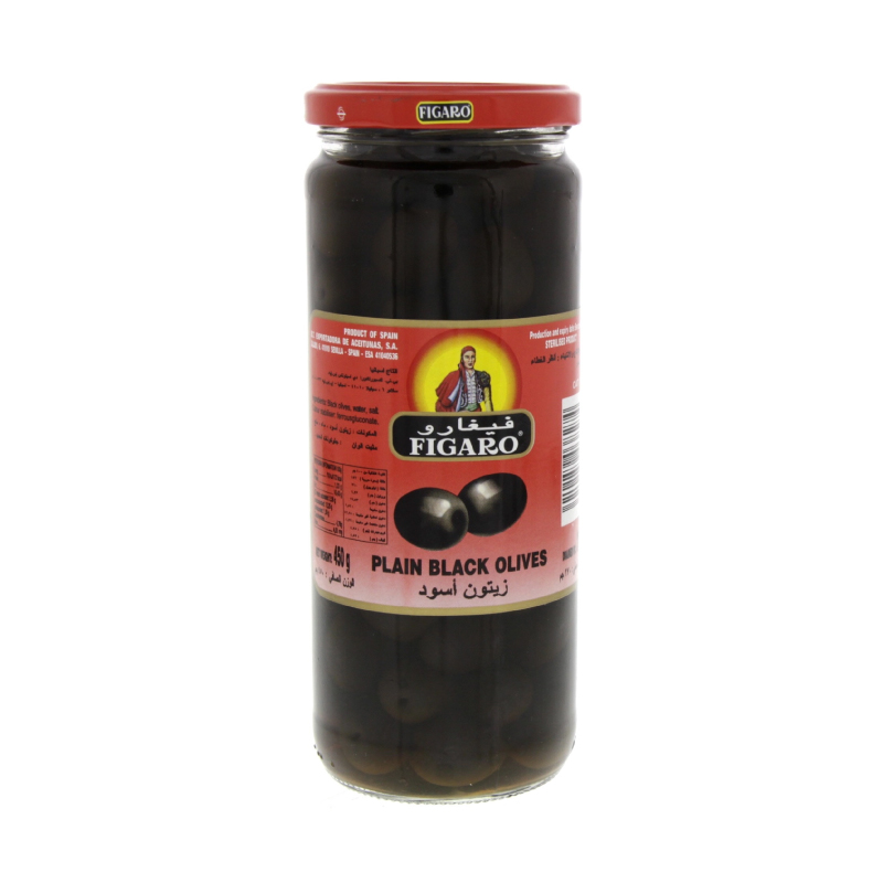 FIGARO OLIVES PLAIN BLACK  270GM
