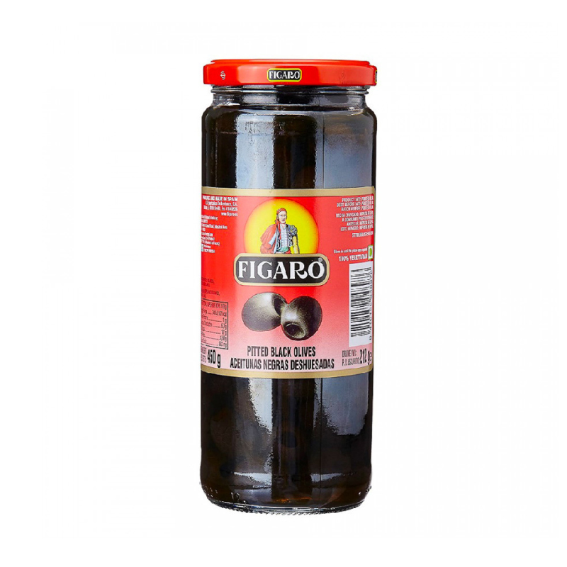 FIGARO OLIVES PITTED BLACK 450GM
