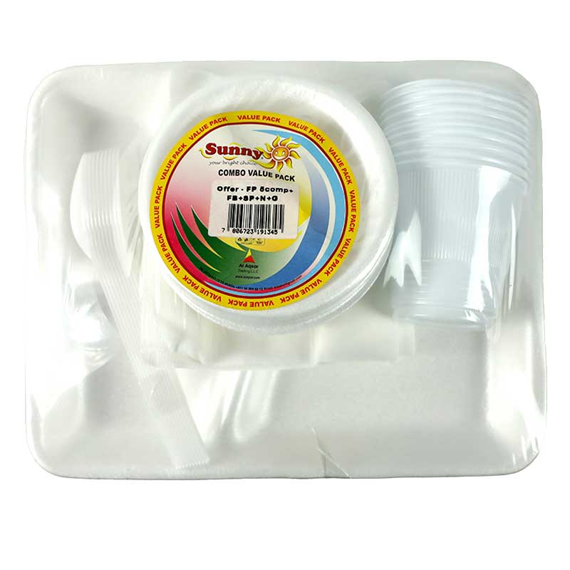 SUNNY COMBO PACK PLATE+BOWL+SPOON+GLASS