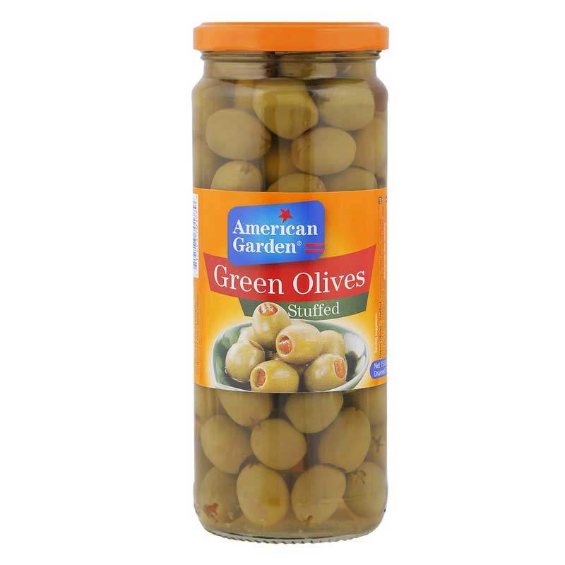AMERICAN GARDEN OLIVES GREEN STUFFED 16PAR 450GM