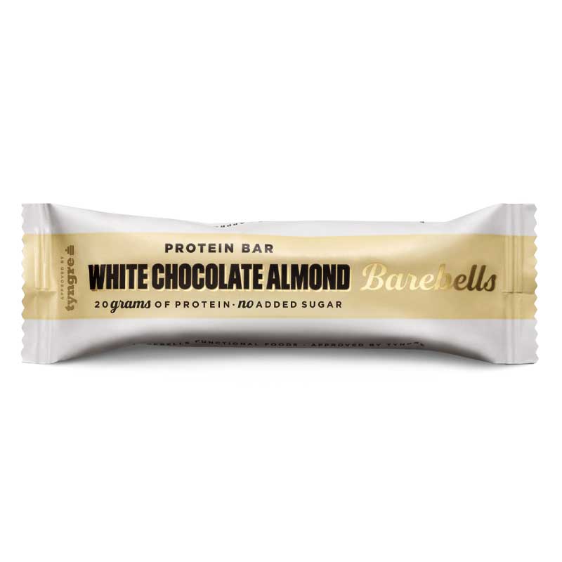 BAREBELLS WHITE CHOCOLATE ALMOND PROTEIN BAR 55GM