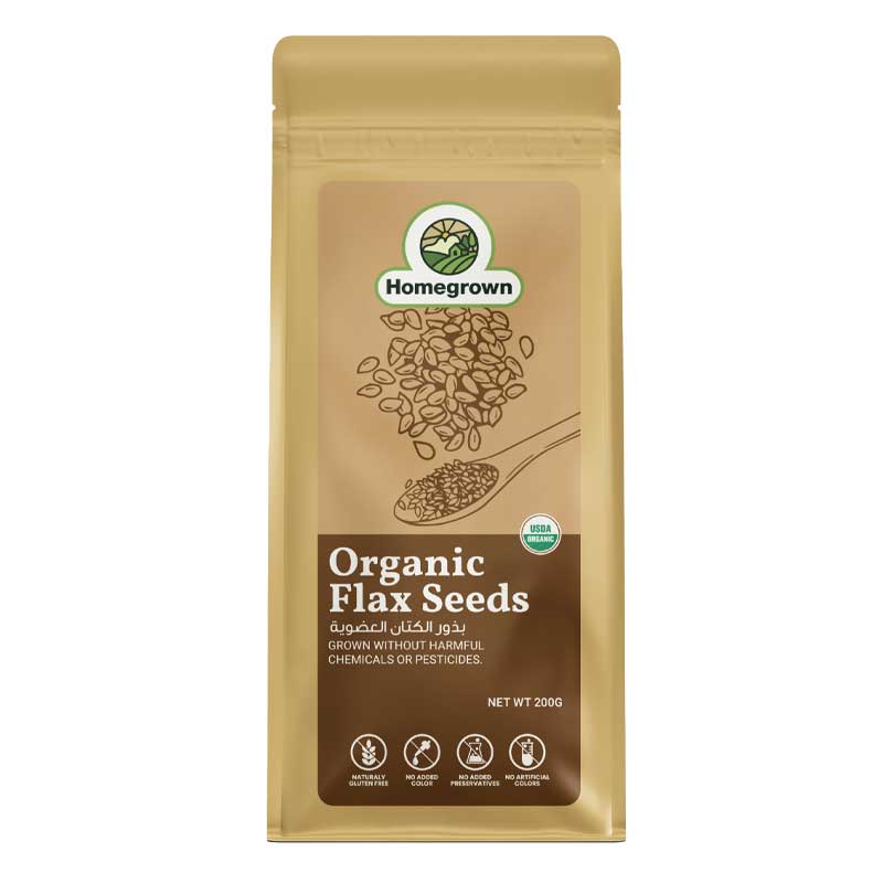 HOMEGROWN ORGANIC FLAX SEEDS 200GM