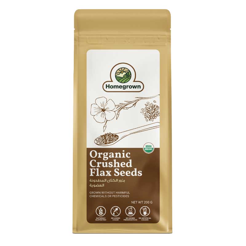 HOMEGROWN ORGANIC CRUSHED FLAX SEEDS 200GM