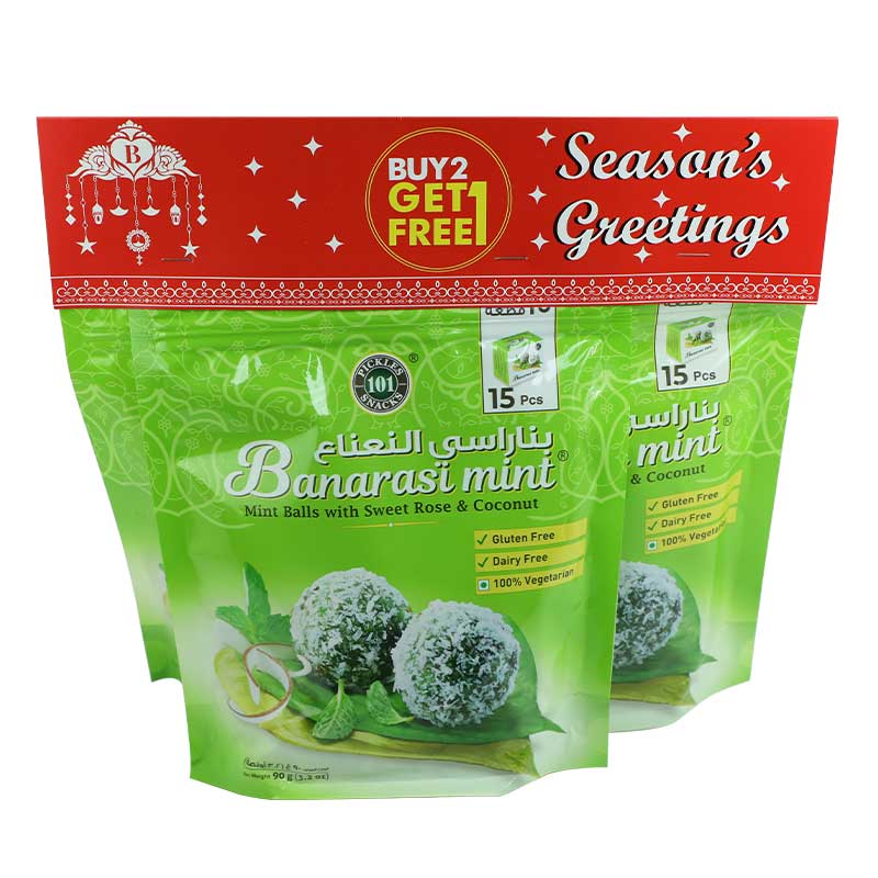 BANARASI MINT POUCH 3X15PCS