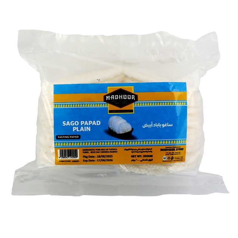 MADHOOR SAGO PAPAD PLAIN 200GM