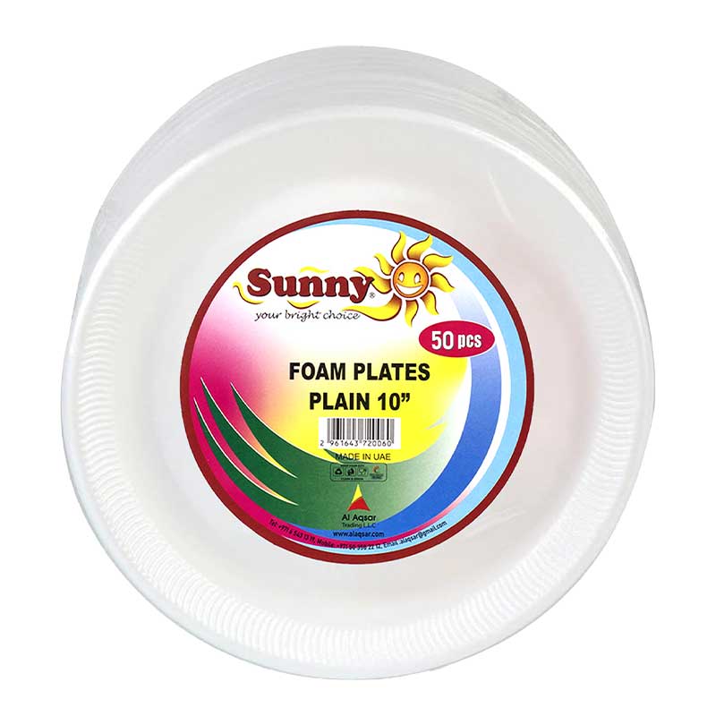 SUNNY FOAM PLATES 10" 50S