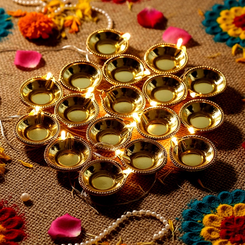 ZAYO LED DIYA STRING LIGHT GOLDEN