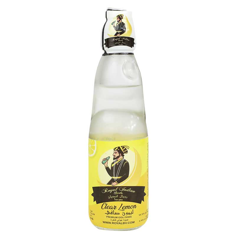 ROYAL INDIAN SODA PREMIUM GOLI SODA CLEAR LEMON 200ML