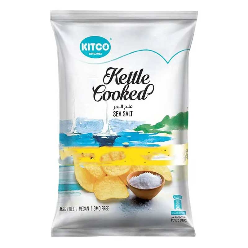 KITCO KETTLE COOKED POTATO CHIPS SEA SALT 150GM