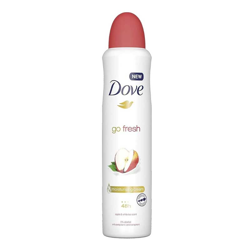 DOVE APPLE &amp; WHITE TEA SCENT DEODORANT SPRAY 250ML