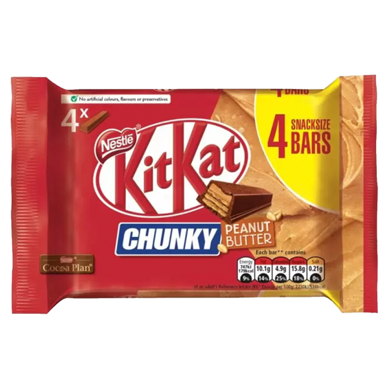 NESTLE KITKAT CHUNKY PEANUT BUTTER 4X34GM