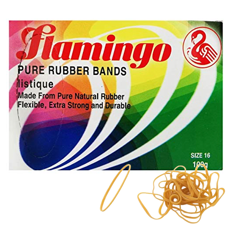 FLAMINGO RUBBER BANDS SIZE 16 100GM