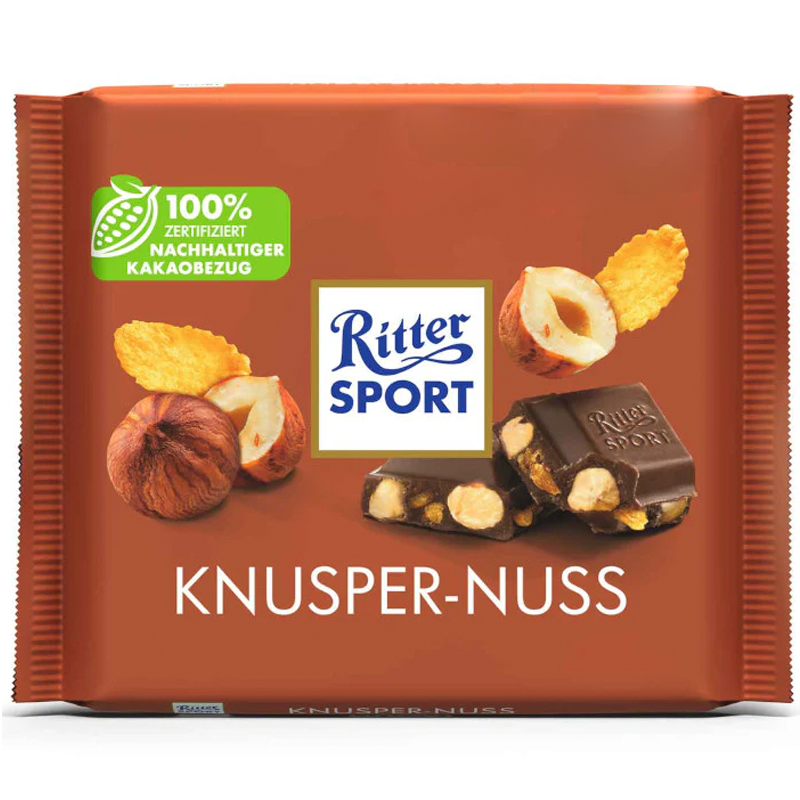 RITTER SPORT CRUNCHY NUT 100GM