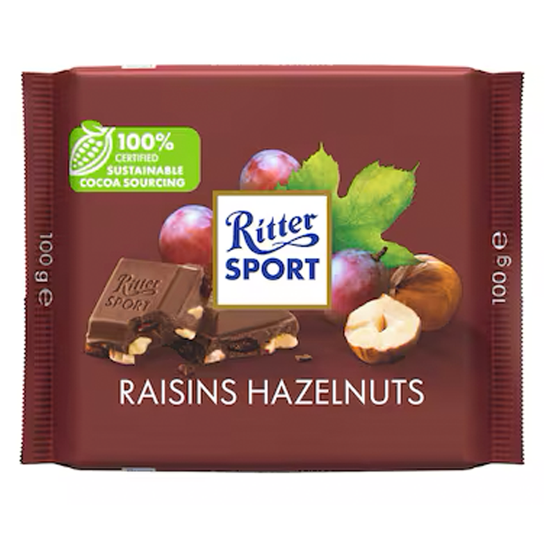 RITTER SPORT GRAPES &amp; NUTS 100GM