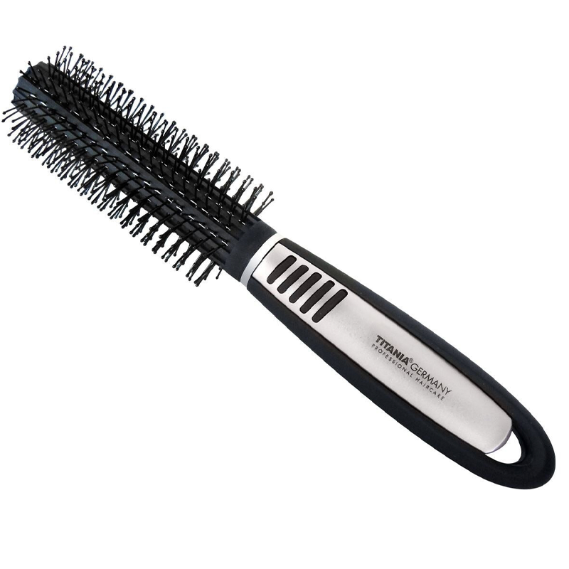 TITANIA ROUND BRUSH BLACK SILVER DIAM 4CM