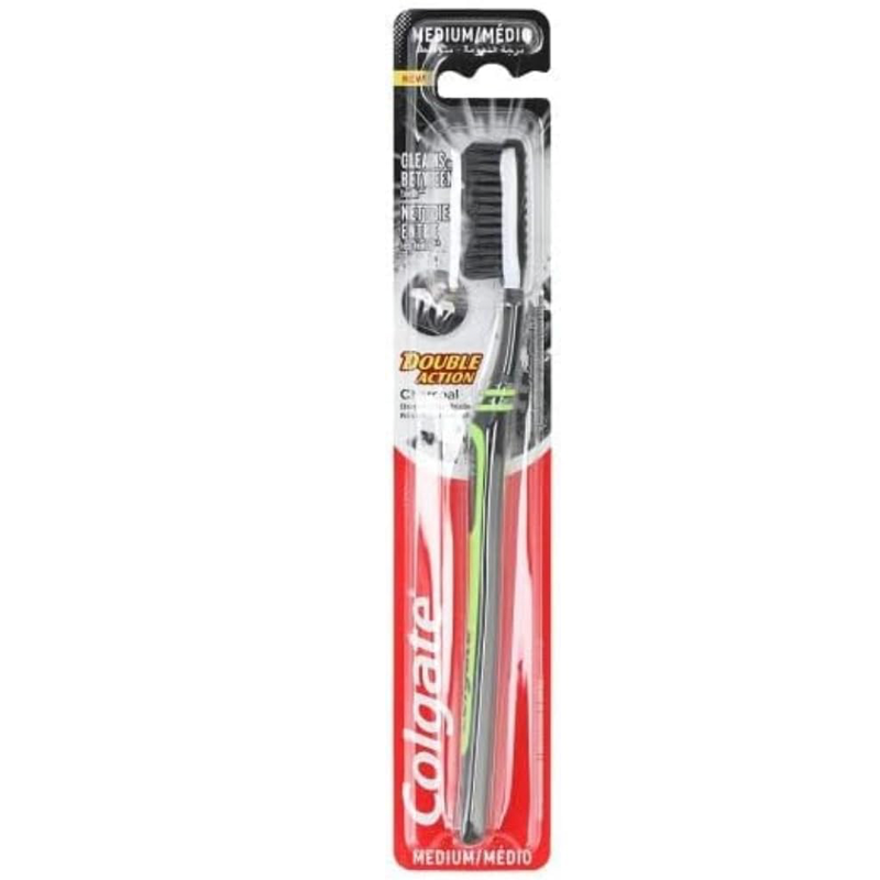 COLGATE DOUBLE ACTION CHARCOAL TOOTHBRUSH MEDIUM 1S