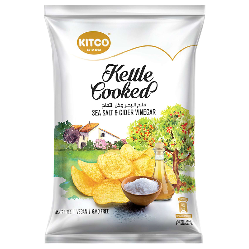 KITCO JUST KETTLE COOKED SEA SALT &amp; VINEGAR 125GM