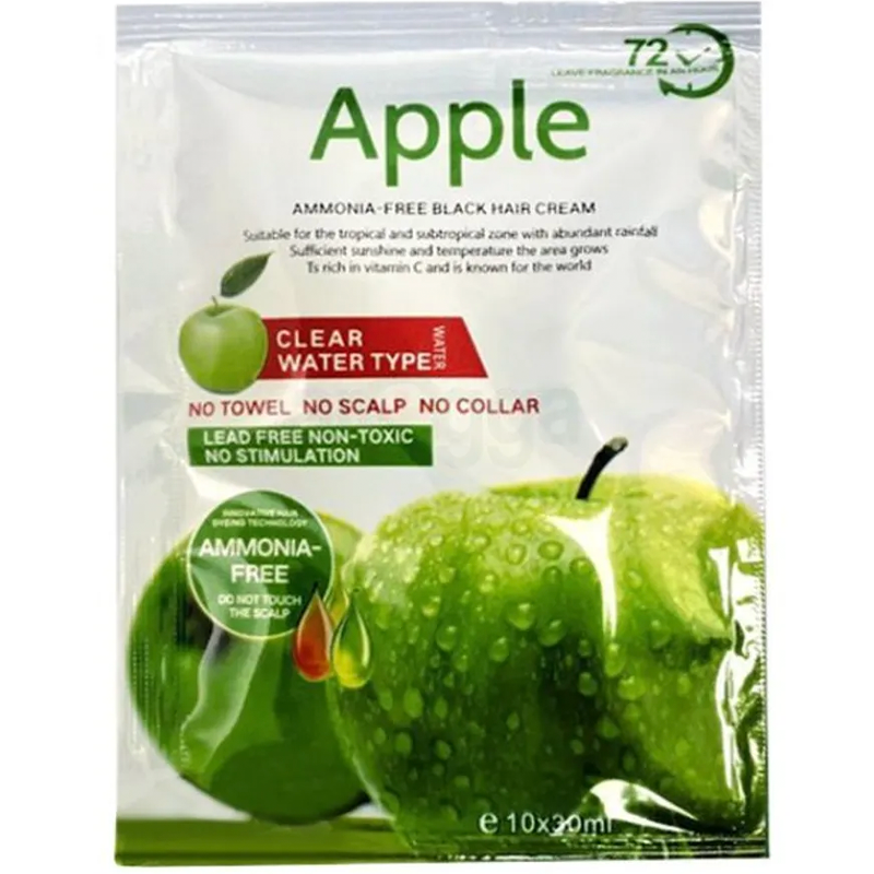 APPLE HAIR COLOR SHAMPOO BLACK HAIR CREAM 30ML