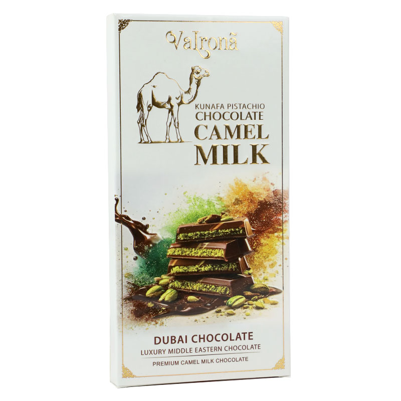 VALRONA DUBAI KUNAFA CAMEL MILK 100GM