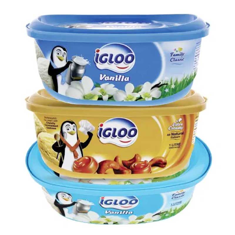 IGLOO ICE CREAM ASST 3X500ML
