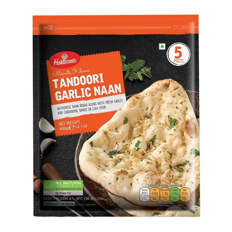 HALDIRAMS TANDOORI GARLIC NAAN 400GM