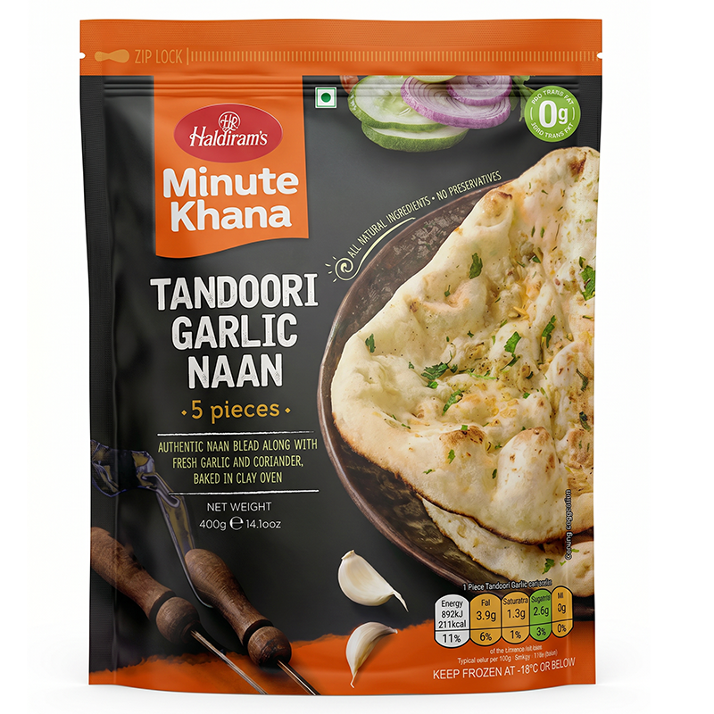 HALDIRAMS TANDOORI GARLIC NAAN 400GM