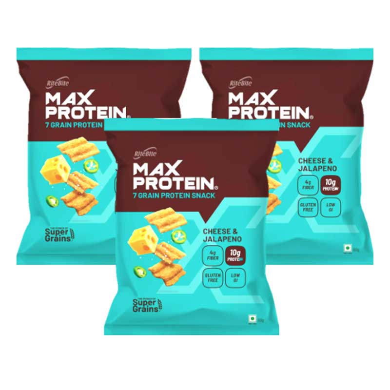 RITEBITE MAX PROTEIN ASST PACK OF 3 CHEESE &amp; JALAPENO 3X60GM