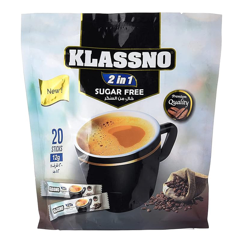 KLASSNO COFFEE MIX 2IN1 SUGAR FREE 12G