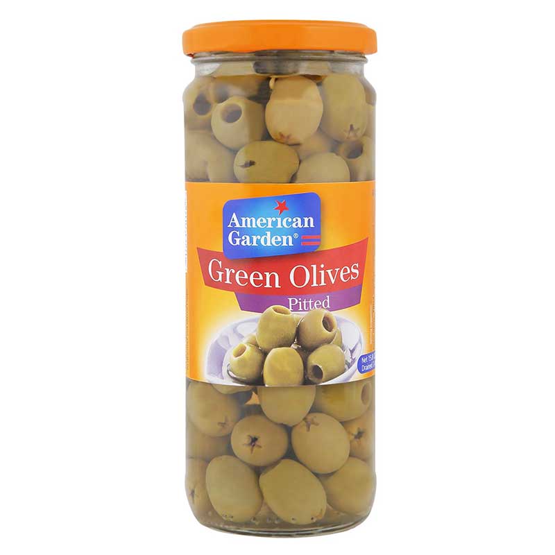 AMERICAN GARDEN OLIVES GREEN PITTED 450GM