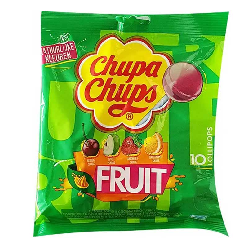 CHUPA CHUPS LOLLIPOPS FRUIT 10PCS 120GM