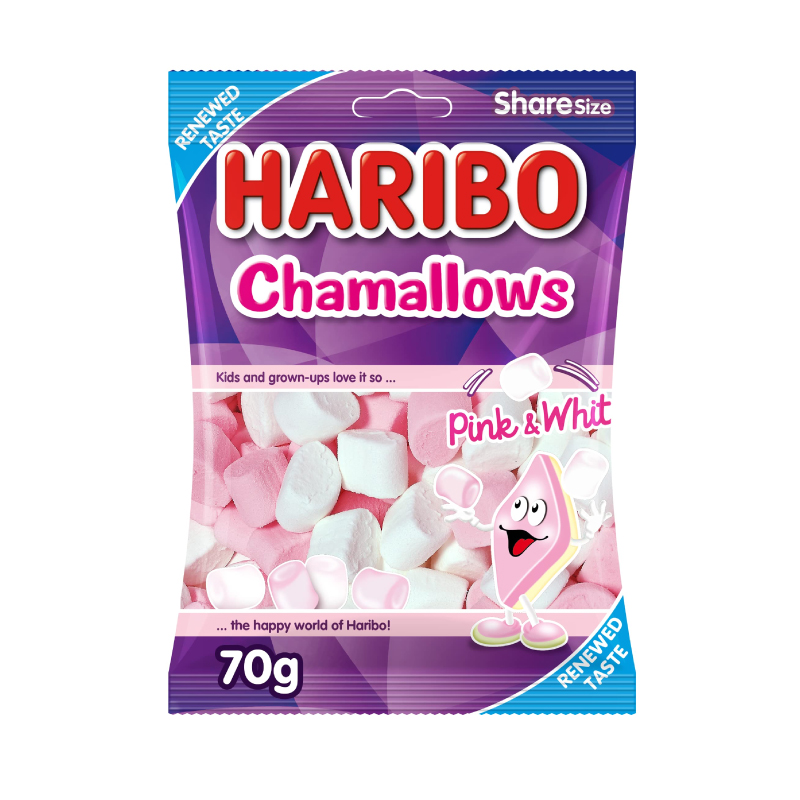 HARIBO CHMLLWS PNK &amp; WHT 70GM