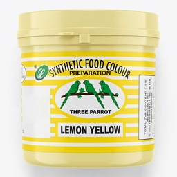 [0100000597] THREE PARROT FOOD COLOUR LEMON YELLOW 100GM