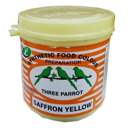 [0100000599] THREE PARROT FOOD COLOUR SAFFRON YELLOW 100GM