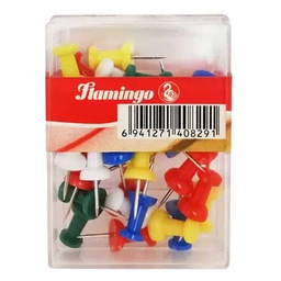 [0100006373] FLAMINGO PUSH PIN 100PC
