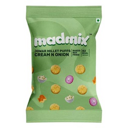 [0100026207] MADMIX JOWAR MILLET PUFFS CREAM N ONION 25GM