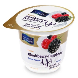 [0100003525] AL RAWABI SINGLE POT YOGHURT  BLACK BERRY RASP BERRY 130 GM