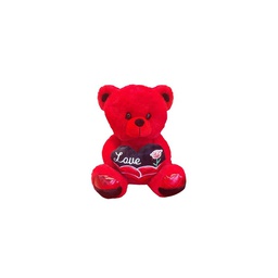 [0100024332] ANGELS  RED BEAR W/HEART 25CM