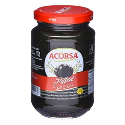 [0100009497] ACORSA OLIVES BLK PITTED 170GM