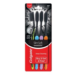 [0100027543] COLGATE TOOTHBRUSH SLIM SOFT CHARCOAL 4S