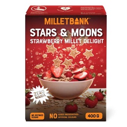 [0100023922] MILLET BANK STARS &amp; MOONS (STRAWBERRY) CEREAL 400GM