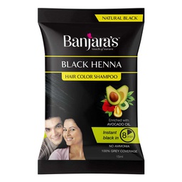 [0100028037] BANJARAS HAIR COLOUR SHAMP BLK 15ML