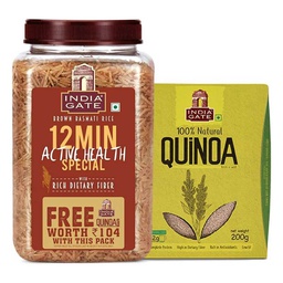 [0100028317] INDIA GATE BROWN BASMATI RICE 1KG + QUINOQ 200GM