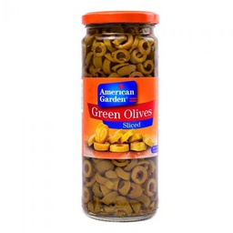 [0100015983] AMERICAN GARDEN OLIVES GREEN SLICED 450GM