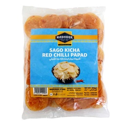 [0100029077] MADHOOR TRADITIONAL SAGO PAPAD RED CHILLI 200GM