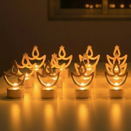 [0100028970] ZAYO LED GOLDEN DIYA PACK OF 12 BATTERY