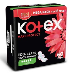 [0100029316] KOTEX MAXI PROTECT SUPER MEGA PACK 44+16 PADS