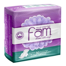 [0100029381] FAM FEMININE PADS NORMAL WITH WINGS 30S
